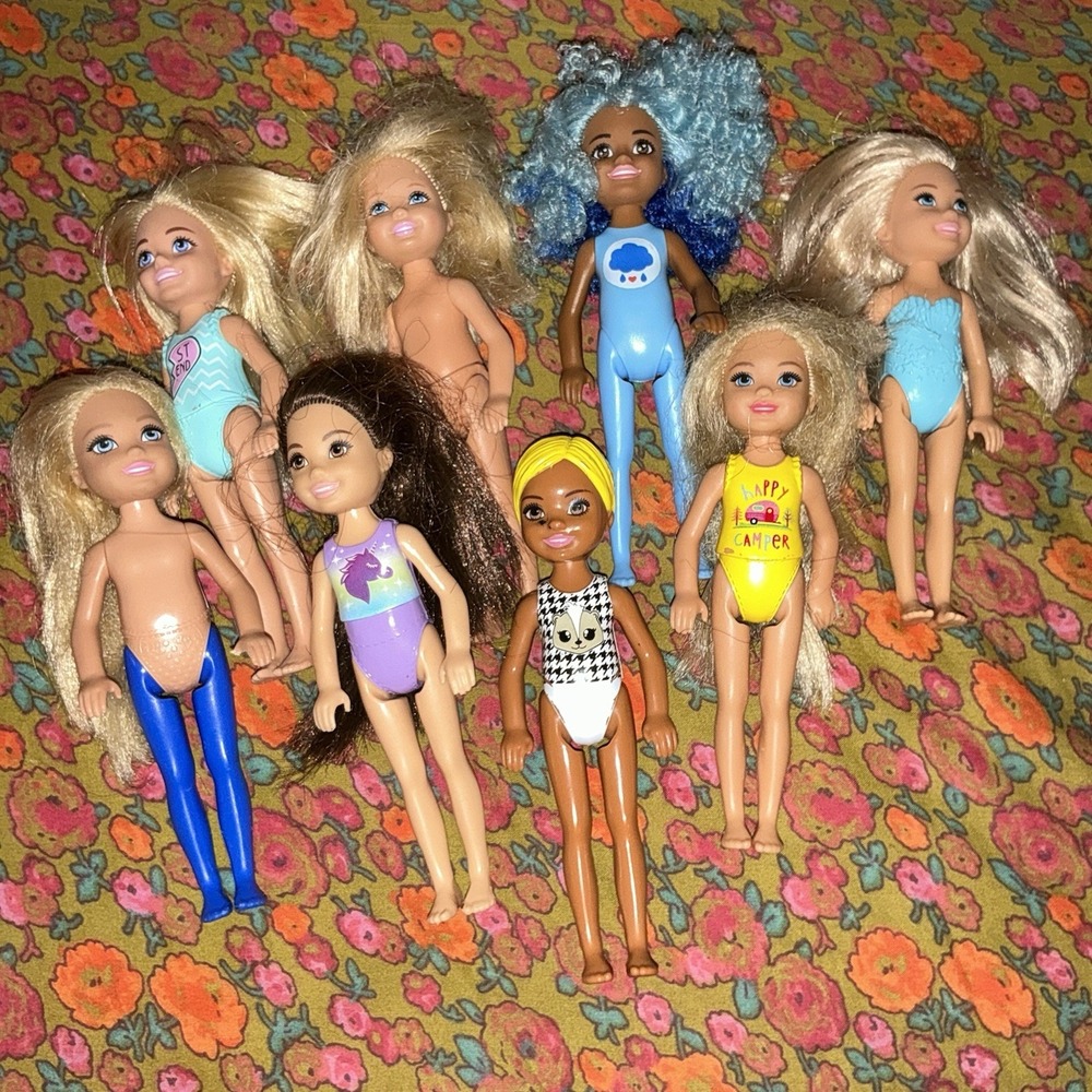 Lot of 8 Chelsea dolls Barbies little sister by Mattel AA Care Bear‎